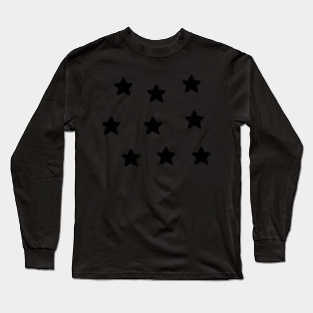 Spray Paint Black Stars Long Sleeve T-Shirt by jeanmbart